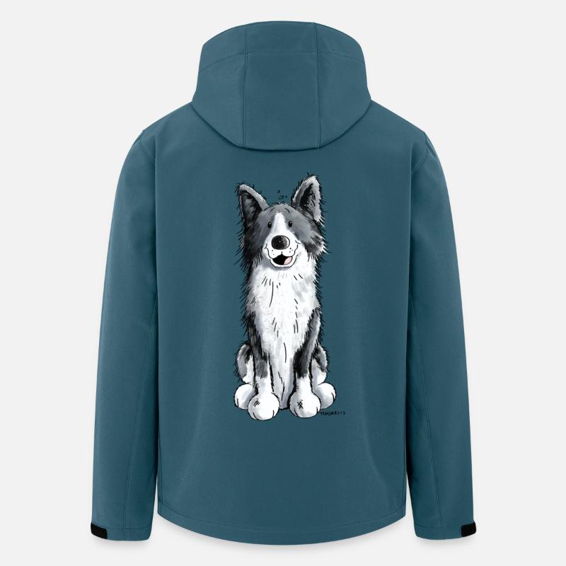 Fröhlicher Border Collie - Recycelte Männer Softshell-Jacke von Stanley/Stella - Dunkles Petrol