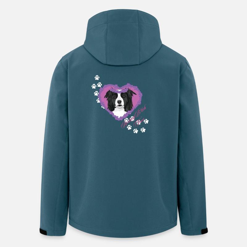 Ruhende B!tch Face Border Collie - Recycelte Männer Softshell-Jacke von Stanley/Stella - Dunkles Petrol