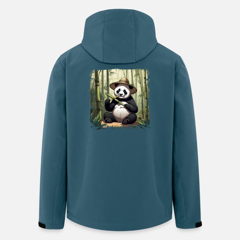 Panda isst! - Recycelte Männer Softshell-Jacke von Stanley/Stella - Dunkles Petrol
