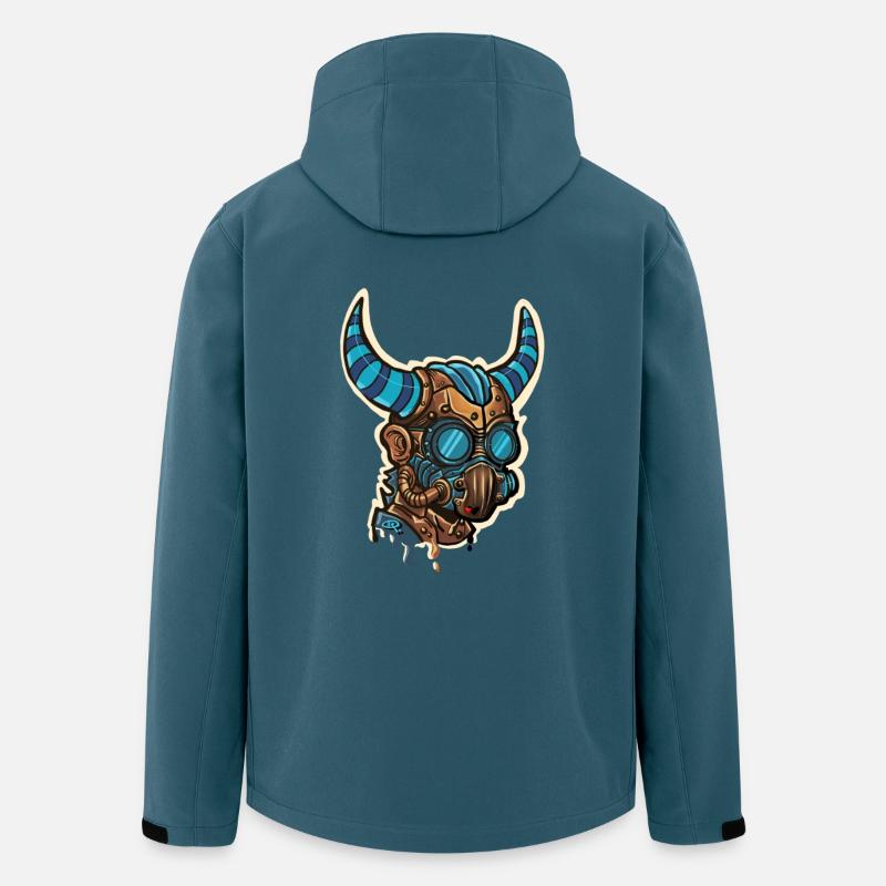 Bläulich-gehörnte Steampunk-Maske - Recycelte Männer Softshell-Jacke von Stanley/Stella - Dunkles Petrol