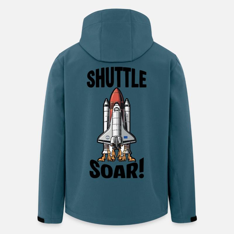 Navette Spatiale Décollage Shuttle Soar - Veste softshell homme en polyester recyclé Stanley/Stella - bleu pétrole foncé