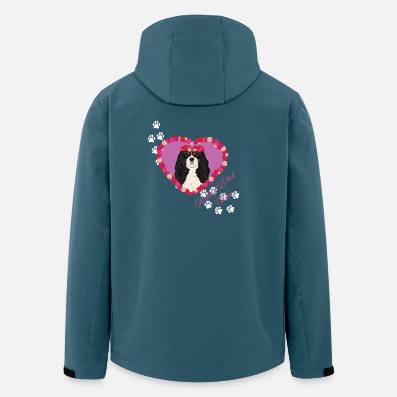 Ruhende B!tch Face Cavalier King - Recycelte Männer Softshell-Jacke von Stanley/Stella - Dunkles Petrol