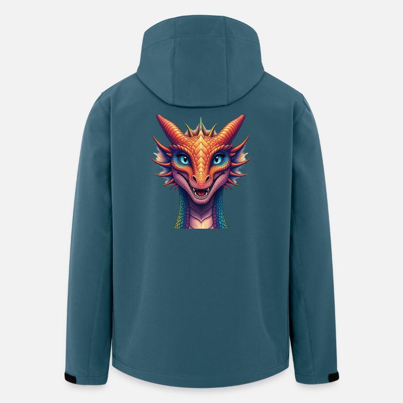 Lebendiger Regenbogen-Drachenkopf - Recycelte Männer Softshell-Jacke von Stanley/Stella - Dunkles Petrol
