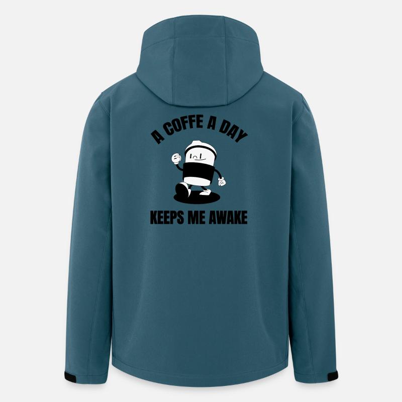 A coffee a day - Recycelte Männer Softshell-Jacke von Stanley/Stella - Dunkles Petrol