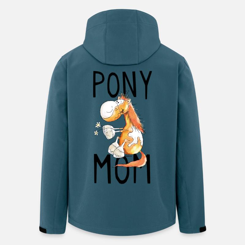 Pony Mom - Ponys - Pferd - Pferde - Fuchs - Comic - Recycelte Männer Softshell-Jacke von Stanley/Stella - Dunkles Petrol