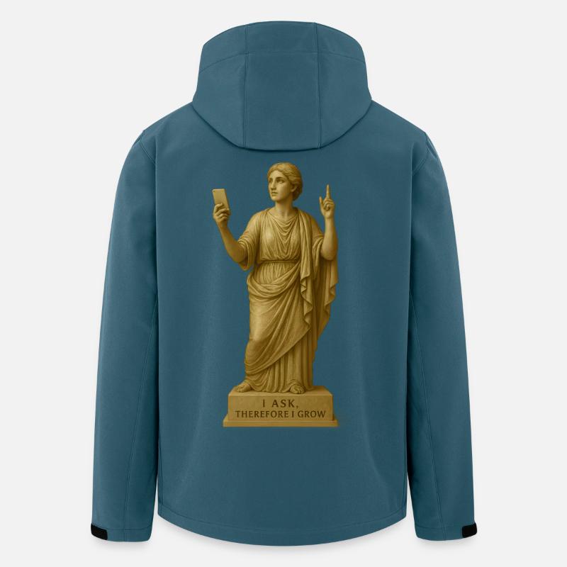 Ancient Philosopher Statue with Message - Men’s Recycled Softshell Jacket Discoverer by Stanley/Stella - stargazer