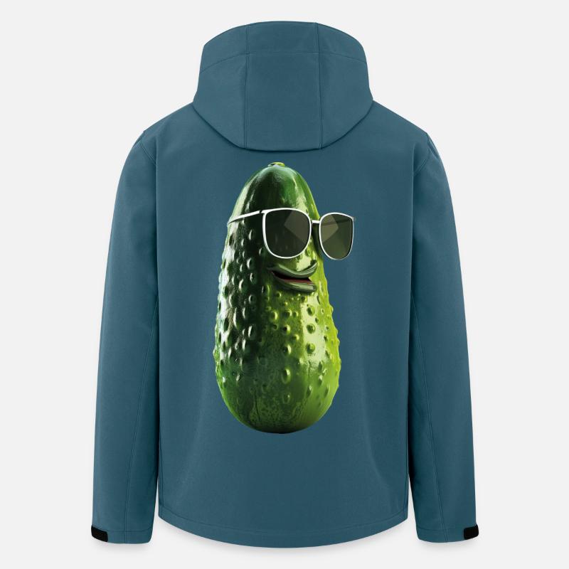 Gurke Pickle mit Sonnenbrille - Recycelte Männer Softshell-Jacke von Stanley/Stella - Dunkles Petrol