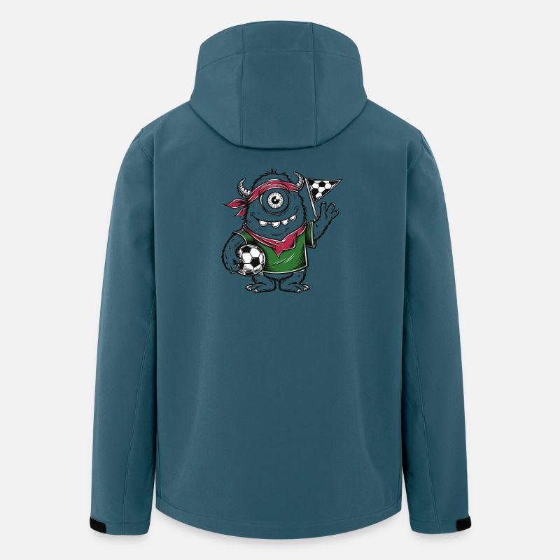 3 MonsterFussball - Recycelte Männer Softshell-Jacke von Stanley/Stella - Dunkles Petrol