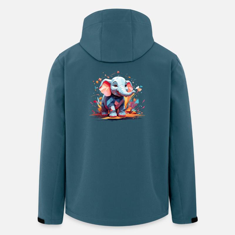Elefant Farbexplosion - Recycelte Männer Softshell-Jacke von Stanley/Stella - Dunkles Petrol