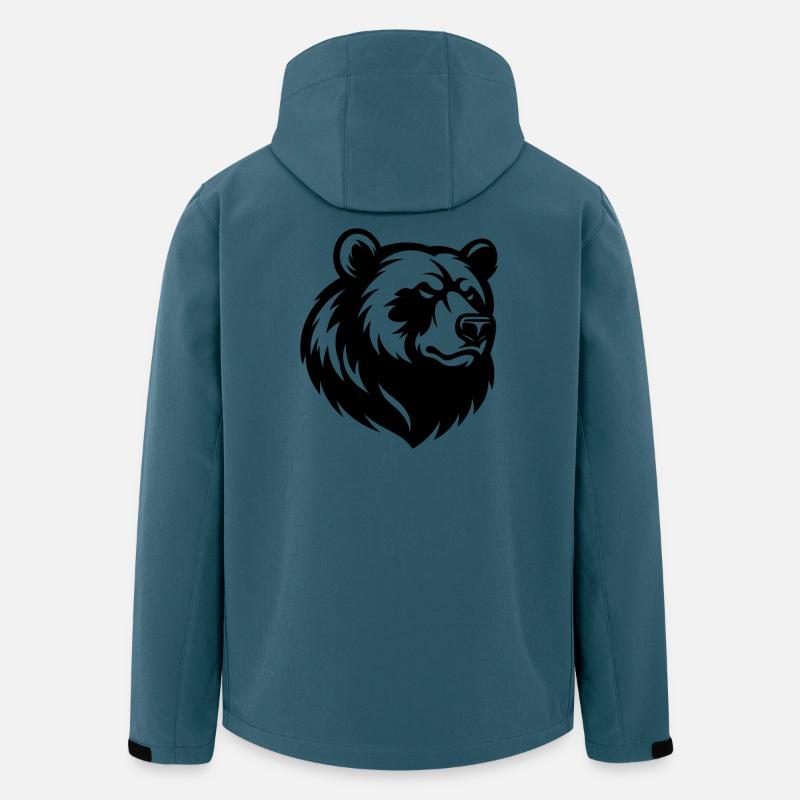 Angry Bear Head - Recycelte Männer Softshell-Jacke von Stanley/Stella - Dunkles Petrol