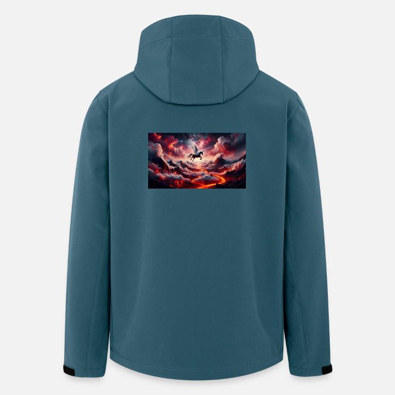 Geflügelter Reiter auf dem Vulkan - Recycelte Männer Softshell-Jacke von Stanley/Stella - Dunkles Petrol