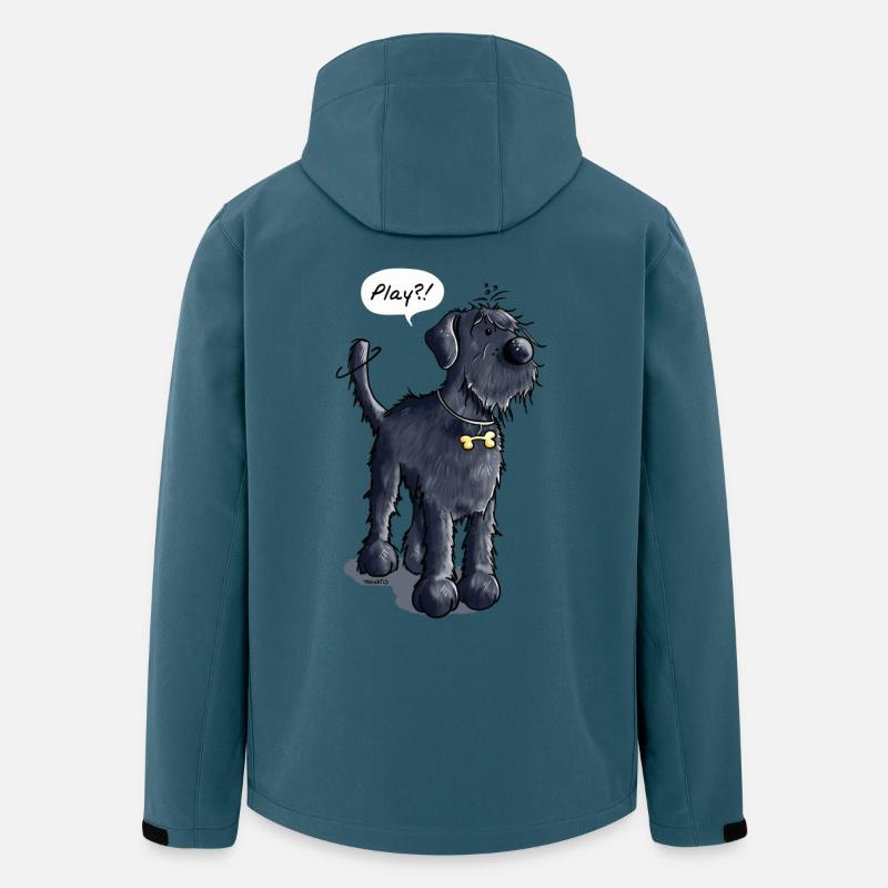 Riesenschnauzer Play - Schnauzer - Schwarz - Recycelte Männer Softshell-Jacke von Stanley/Stella - Dunkles Petrol
