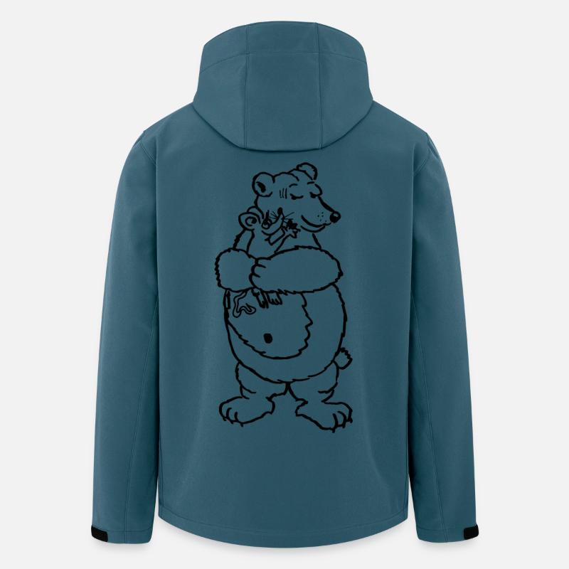 Maus Bär Umarmung Liebe Mausebär - Recycelte Männer Softshell-Jacke von Stanley/Stella - Dunkles Petrol