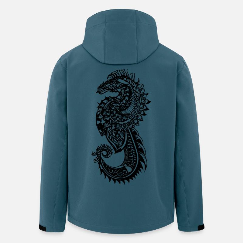 Seepferdchen Tattoo - Recycelte Männer Softshell-Jacke von Stanley/Stella - Dunkles Petrol