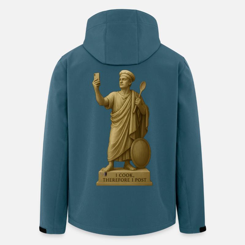 Antiker Kochstil mit Kochlöffel und Schild - Recycelte Männer Softshell-Jacke von Stanley/Stella - Dunkles Petrol