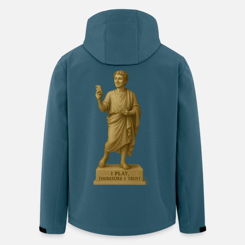 Moderne römische Skulptur mit Smartphone - Recycelte Männer Softshell-Jacke von Stanley/Stella - Dunkles Petrol