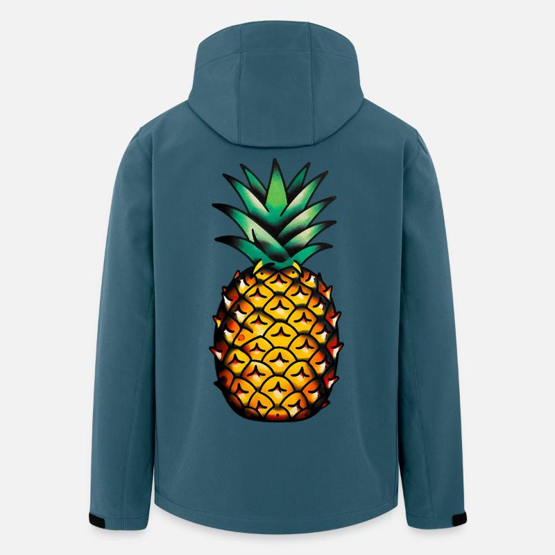 Klassische Tattoo-Ananas - Recycelte Männer Softshell-Jacke von Stanley/Stella - Dunkles Petrol