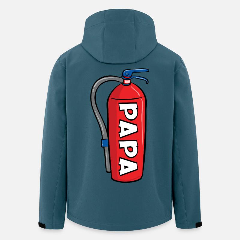 Annonceur du bébé - Papa pompier - Veste softshell homme en polyester recyclé Stanley/Stella - bleu pétrole foncé