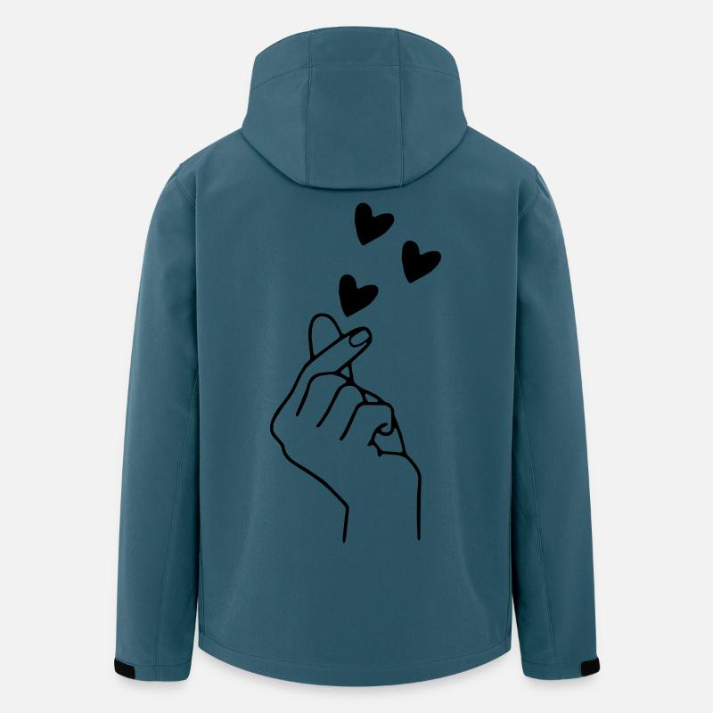 Ich gebe Herz die Liebe / Partnerlook Valentinstag - Recycelte Männer Softshell-Jacke von Stanley/Stella - Dunkles Petrol