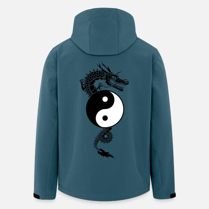 Drache Yin Yang - Recycelte Männer Softshell-Jacke von Stanley/Stella - Dunkles Petrol