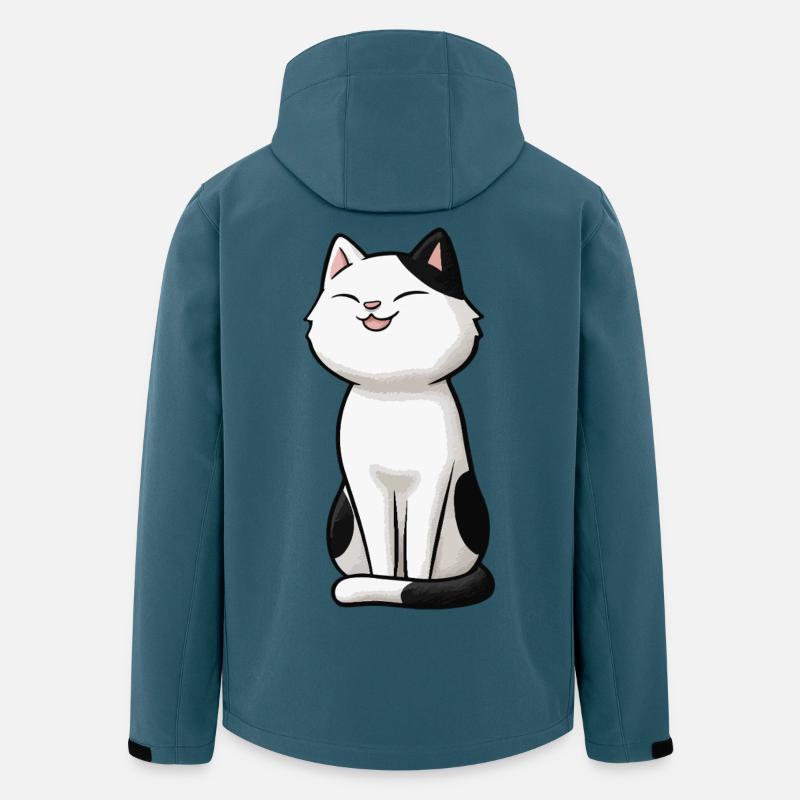 White Cat with Black Patches - Men’s Recycled Softshell Jacket by Stanley/Stella - stargazer