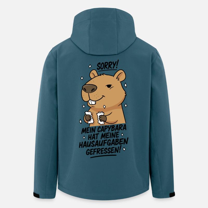 Sorry! Capybara hat meine Hausaufgaben gefressen - Recycelte Männer Softshell-Jacke von Stanley/Stella - Dunkles Petrol