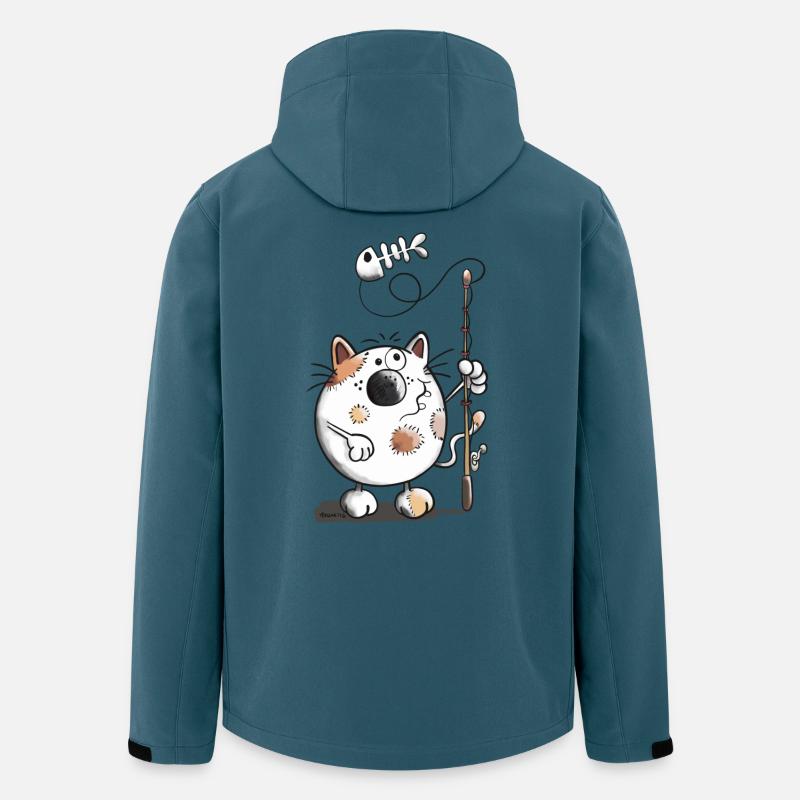 Mignon Chat et poisson - Veste softshell homme en polyester recyclé Stanley/Stella - bleu pétrole foncé