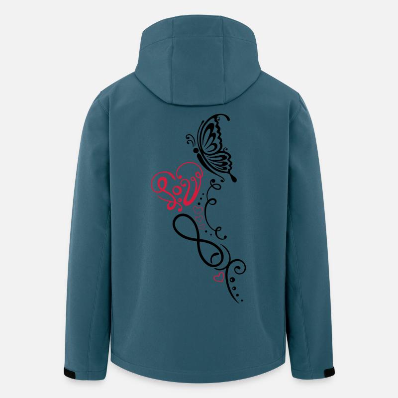 Herz mit Schmetterling, infinity - Recycelte Männer Softshell-Jacke von Stanley/Stella - Dunkles Petrol