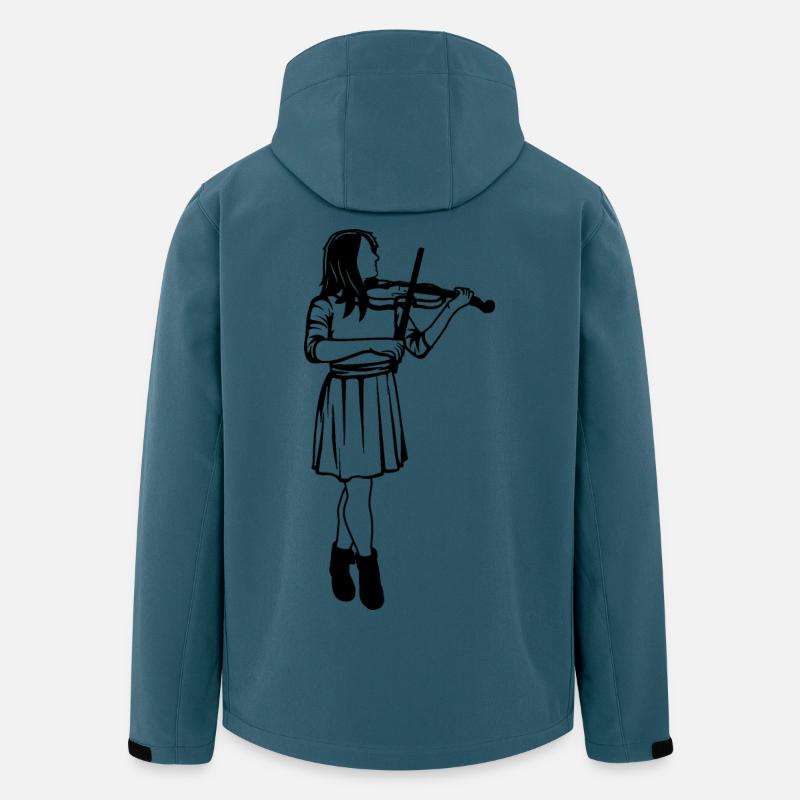 Violine Mädchen Skizze - Recycelte Männer Softshell-Jacke von Stanley/Stella - Dunkles Petrol