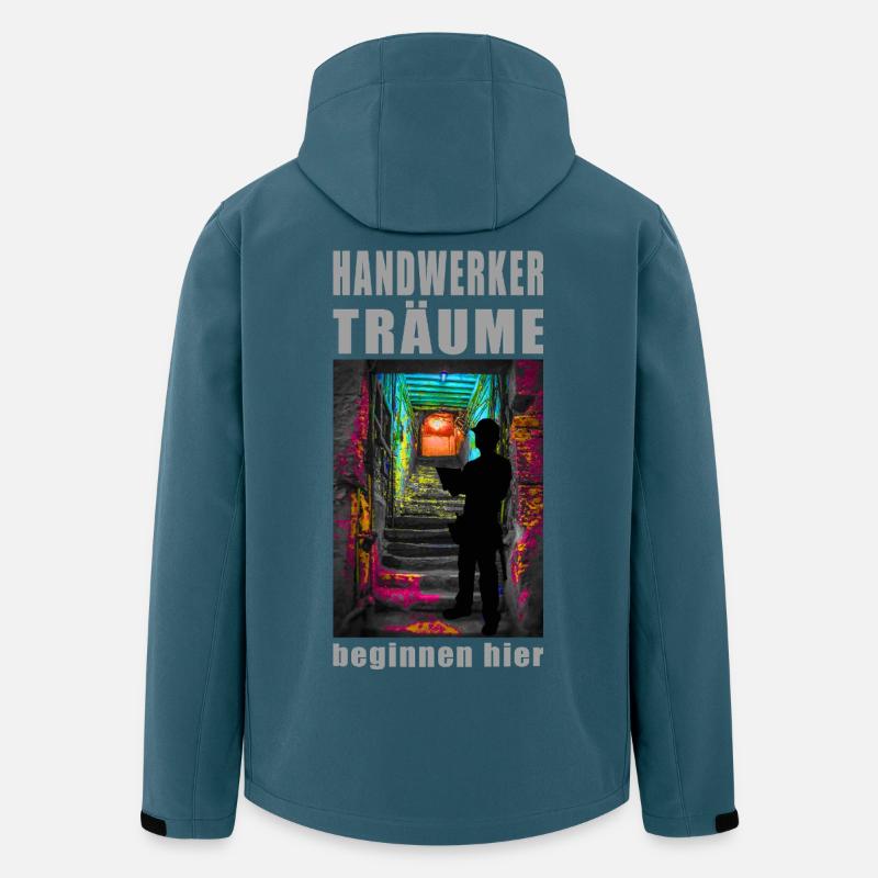 Handwerker Träume: Neonpfad - Recycelte Männer Softshell-Jacke von Stanley/Stella - Dunkles Petrol
