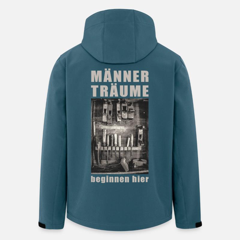 Männerträume Werkstatt Motiv - Recycelte Männer Softshell-Jacke von Stanley/Stella - Dunkles Petrol