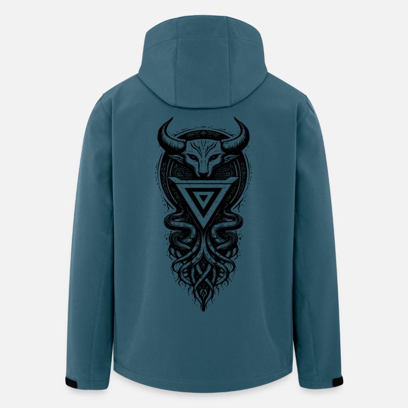 Symbole sacré du dieu slave Veles - Veste softshell homme en polyester recyclé Stanley/Stella - bleu pétrole foncé