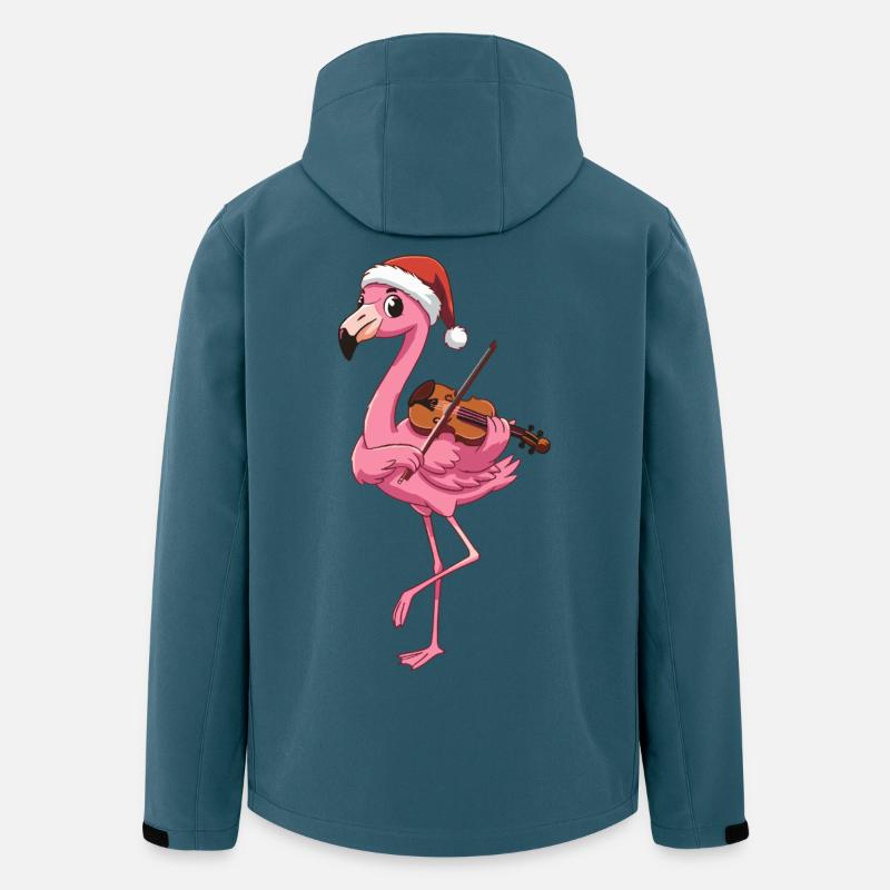 Weihnachtsflamingovogel spielt Geigenkunst - Recycelte Männer Softshell-Jacke von Stanley/Stella - Dunkles Petrol