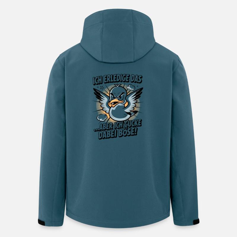Ich erledige das  Möwe Witziger Vogel - Recycelte Männer Softshell-Jacke von Stanley/Stella - Dunkles Petrol