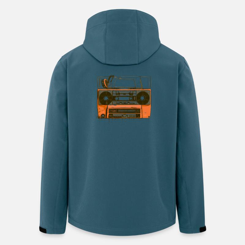 Retro Kassette T-Shirt Ghettoblaster Musik 80er - Recycelte Männer Softshell-Jacke von Stanley/Stella - Dunkles Petrol