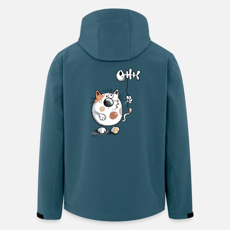 Katze mit Ballon Fisch - Recycelte Männer Softshell-Jacke von Stanley/Stella - Dunkles Petrol