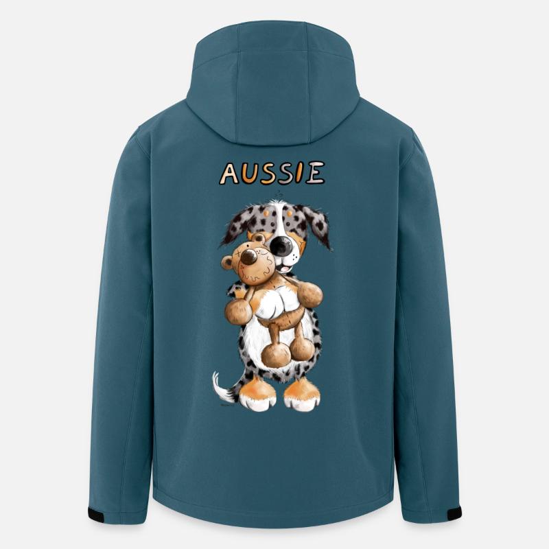 Aussie mit Teddy - Recycelte Männer Softshell-Jacke von Stanley/Stella - Dunkles Petrol