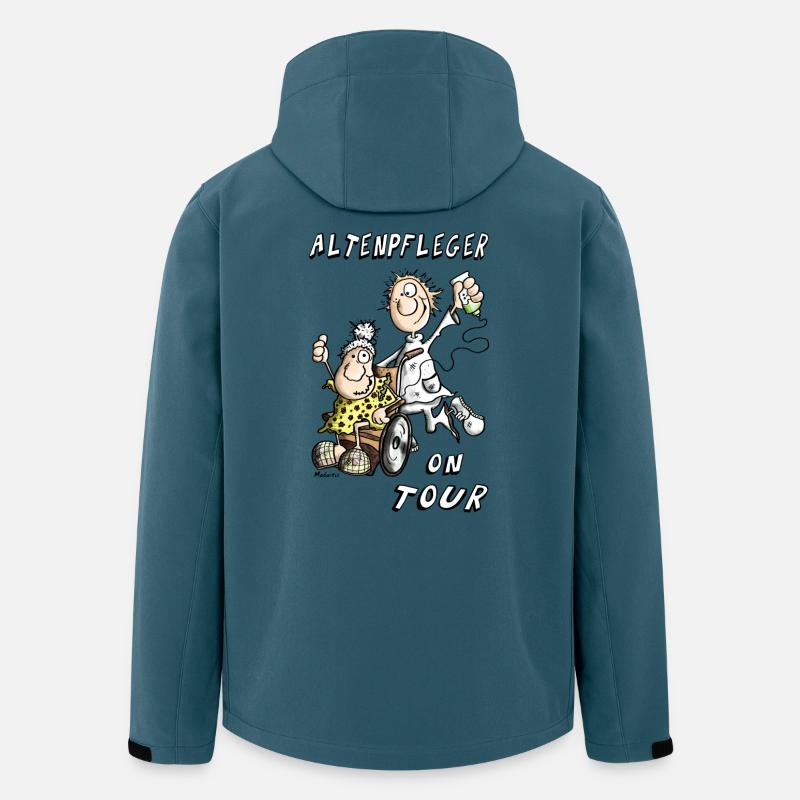 Altenpfleger on Tour - Recycelte Männer Softshell-Jacke von Stanley/Stella - Dunkles Petrol