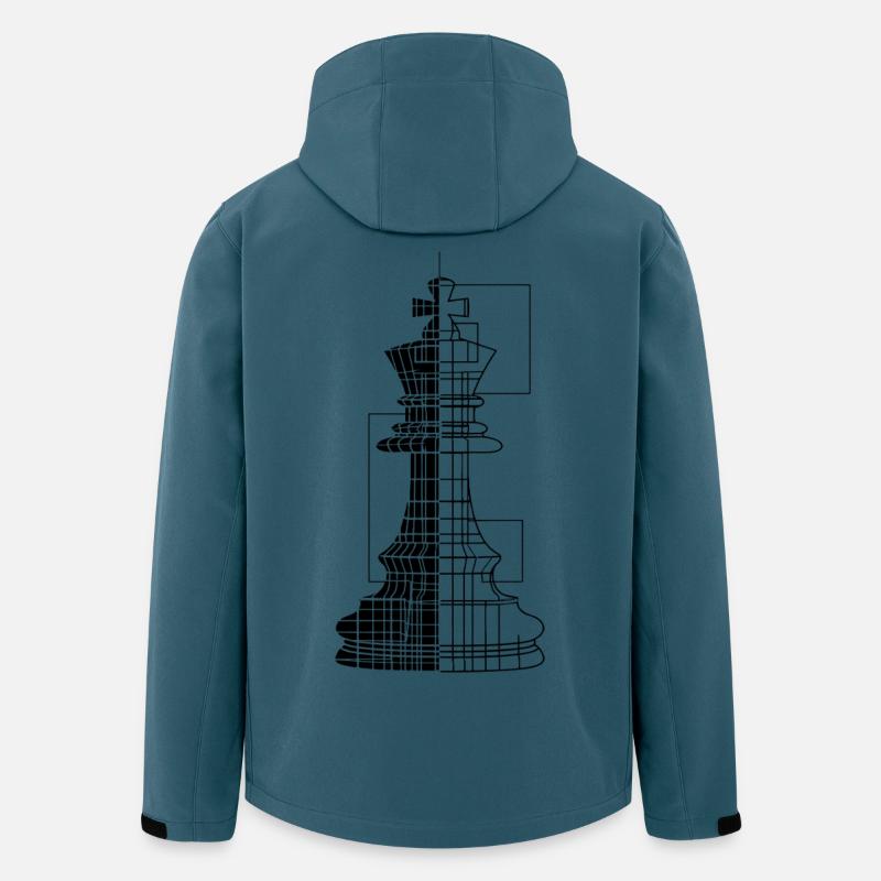 Schachfigur Line Art - Recycelte Männer Softshell-Jacke von Stanley/Stella - Dunkles Petrol