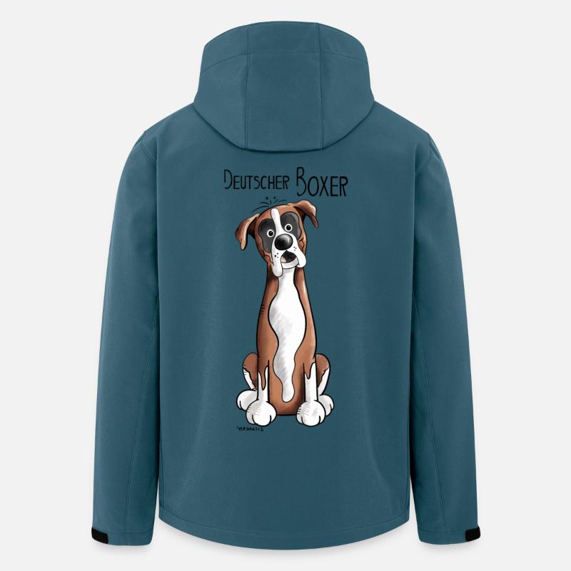 Happy Deutscher Boxer - Recycelte Männer Softshell-Jacke von Stanley/Stella - Dunkles Petrol