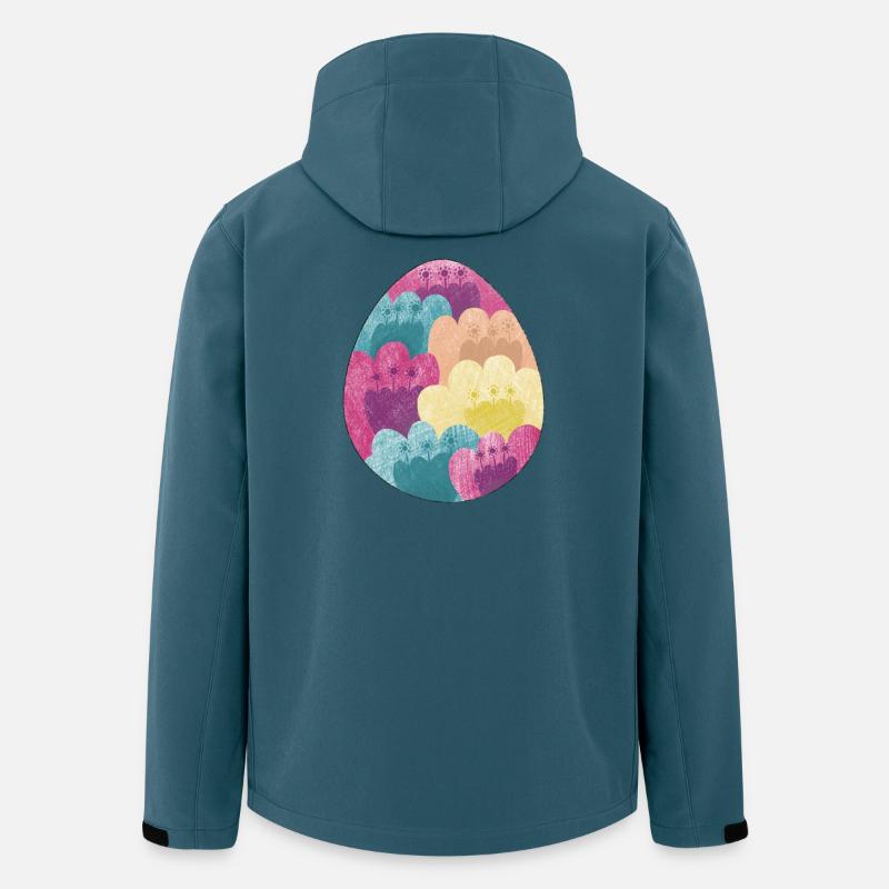 Buntes Osterei mit Blumen Muster - Recycelte Männer Softshell-Jacke von Stanley/Stella - Dunkles Petrol