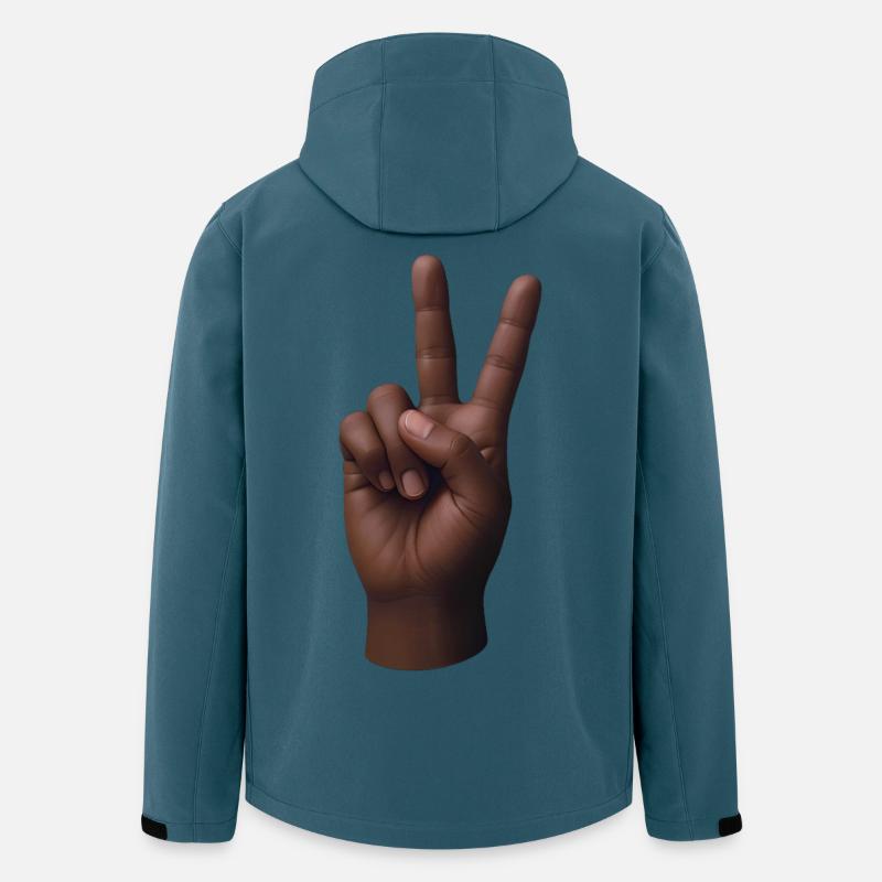 PEACE HAND #3 – Frieden & Liebe - Recycelte Männer Softshell-Jacke von Stanley/Stella - Dunkles Petrol
