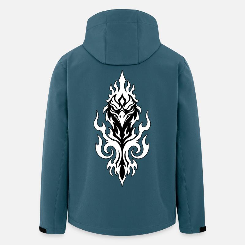 Stammesfeuer-Phönix-Vogel-Totem-Aufstieg - Recycelte Männer Softshell-Jacke von Stanley/Stella - Dunkles Petrol