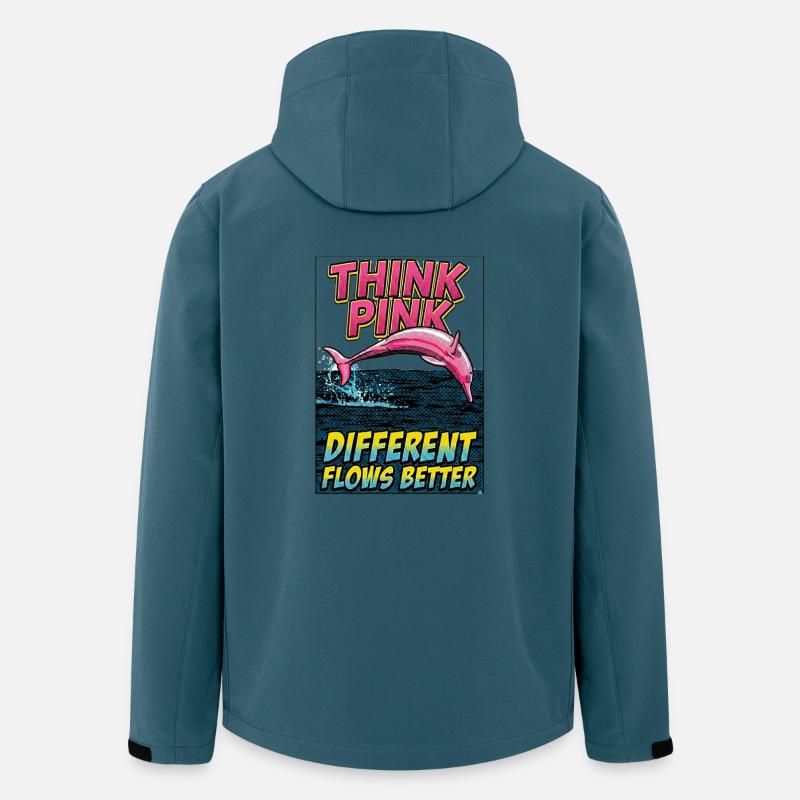 Think Pink Dolphin: Fließt besser - Recycelte Männer Softshell-Jacke von Stanley/Stella - Dunkles Petrol