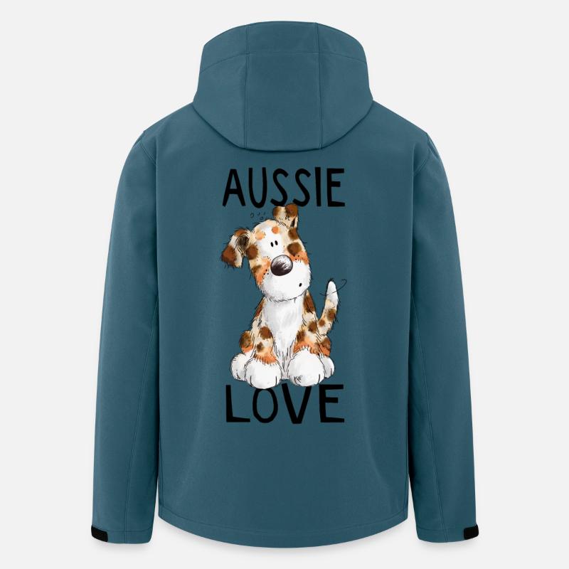 I Love Aussie - Australian Shepherd - Geschenk - Recycelte Männer Softshell-Jacke von Stanley/Stella - Dunkles Petrol