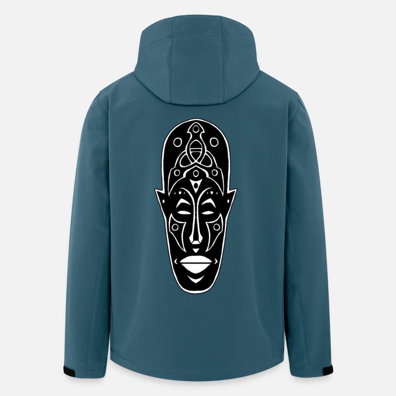 Seltsame afrikanische Maske - Recycelte Männer Softshell-Jacke von Stanley/Stella - Dunkles Petrol