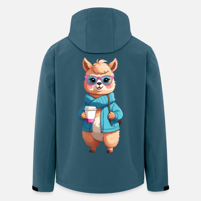 Café Alpaga à Capuche avec Lunettes - Veste softshell homme en polyester recyclé Stanley/Stella - bleu pétrole foncé