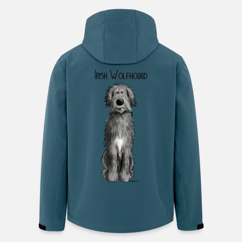 Lustiger Irischer Wolfshund - Recycelte Männer Softshell-Jacke von Stanley/Stella - Dunkles Petrol