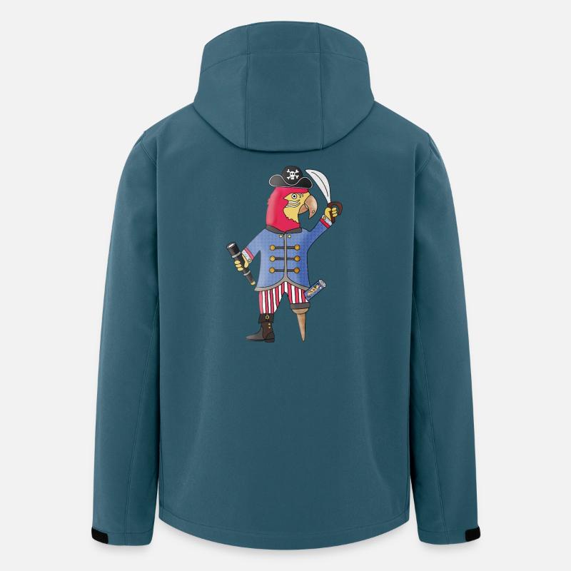 Federn voraus der Piraten Papagei - Recycelte Männer Softshell-Jacke von Stanley/Stella - Dunkles Petrol