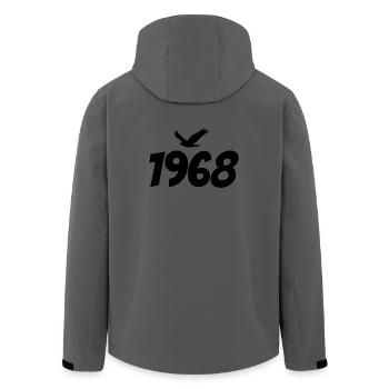 1968 Vintage Jahrgang Adler Grafik - Recycelte Männer Softshell-Jacke von Stanley/Stella - Dunkles Petrol - Hinten - AI Model Male 185 light (185cm)